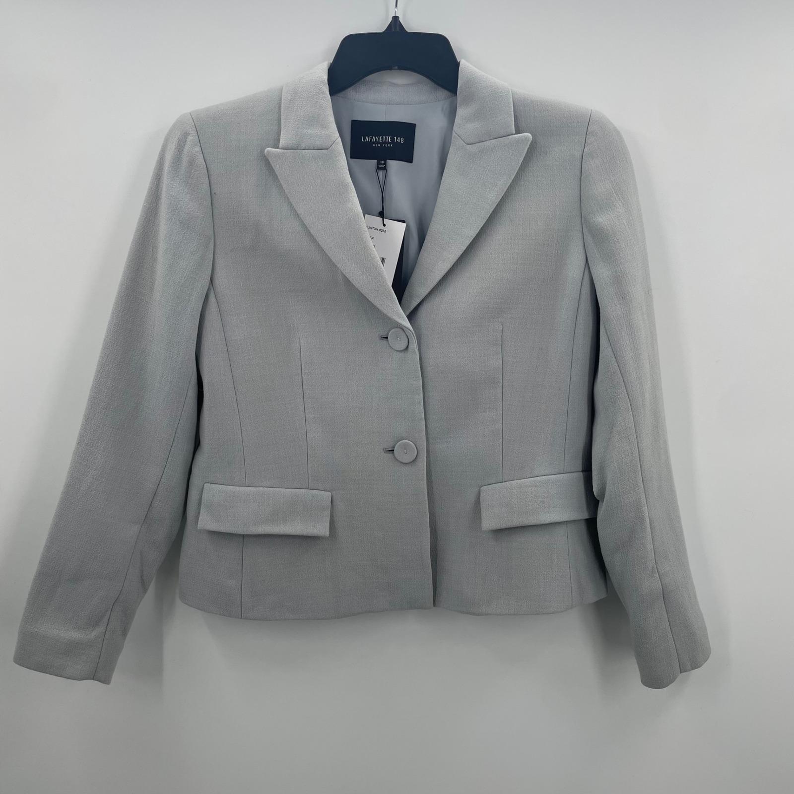 Lafayette 148 New York River Gray Wool Blazer Jacket Size 10 Msrp $598 Nwt Read!